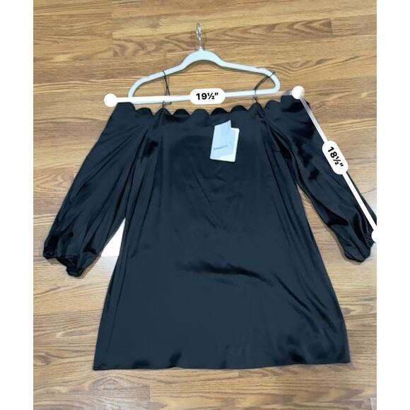 BERNADETTE Michelle Off-the-shoulder Scalloped Stretch-silk Satin Mini Dress 42 - Picture 8 of 12